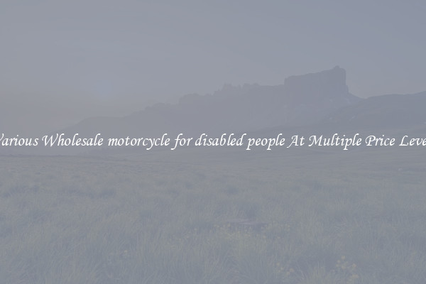 Various Wholesale motorcycle for disabled people At Multiple Price Levels