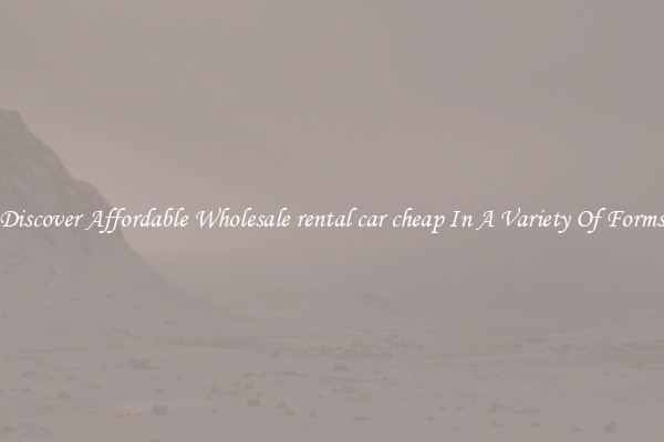 Discover Affordable Wholesale rental car cheap In A Variety Of Forms