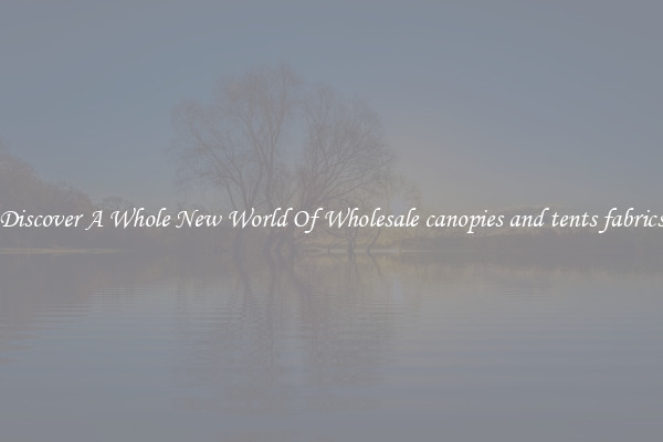 Discover A Whole New World Of Wholesale canopies and tents fabrics