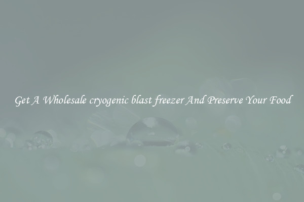 Get A Wholesale cryogenic blast freezer And Preserve Your Food
