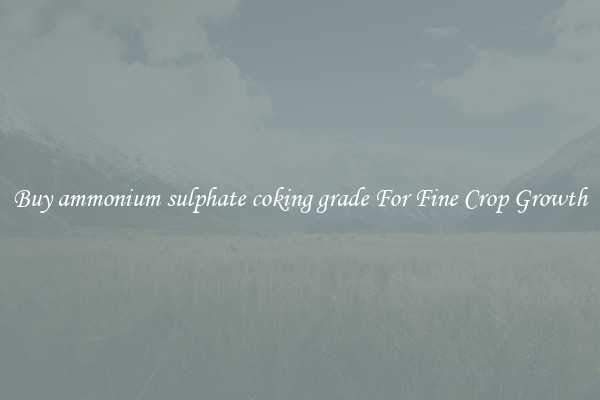 Buy ammonium sulphate coking grade For Fine Crop Growth