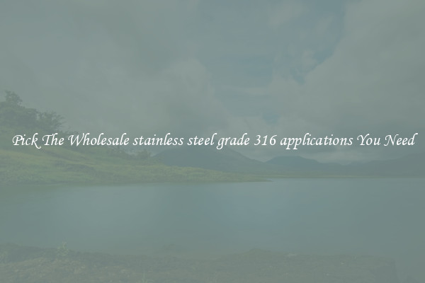 Pick The Wholesale stainless steel grade 316 applications You Need